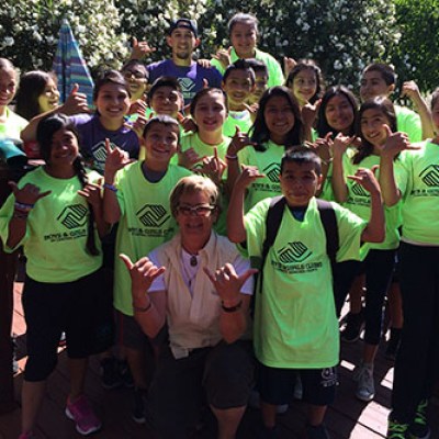 boy and girls club hanging loose with their river guide